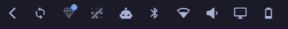 The Omarchy bar with the Opal gem next to the tray icons